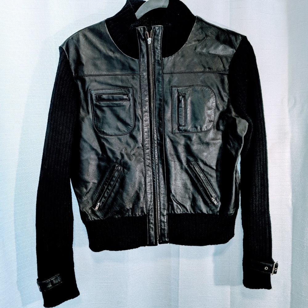 Frost Leather Jacket with Wool Sweater
